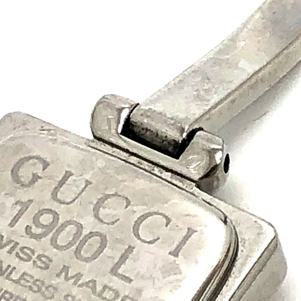 GUCCI Watches Quartz Stainless Steel Silver 1900L Bungle Square black dial Women Used