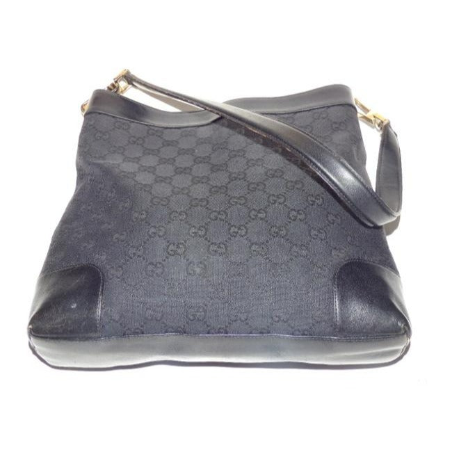 Gucci Supreme Shoulder Guccissima Print Top Handle Black And Gg Leather Hobo Bag