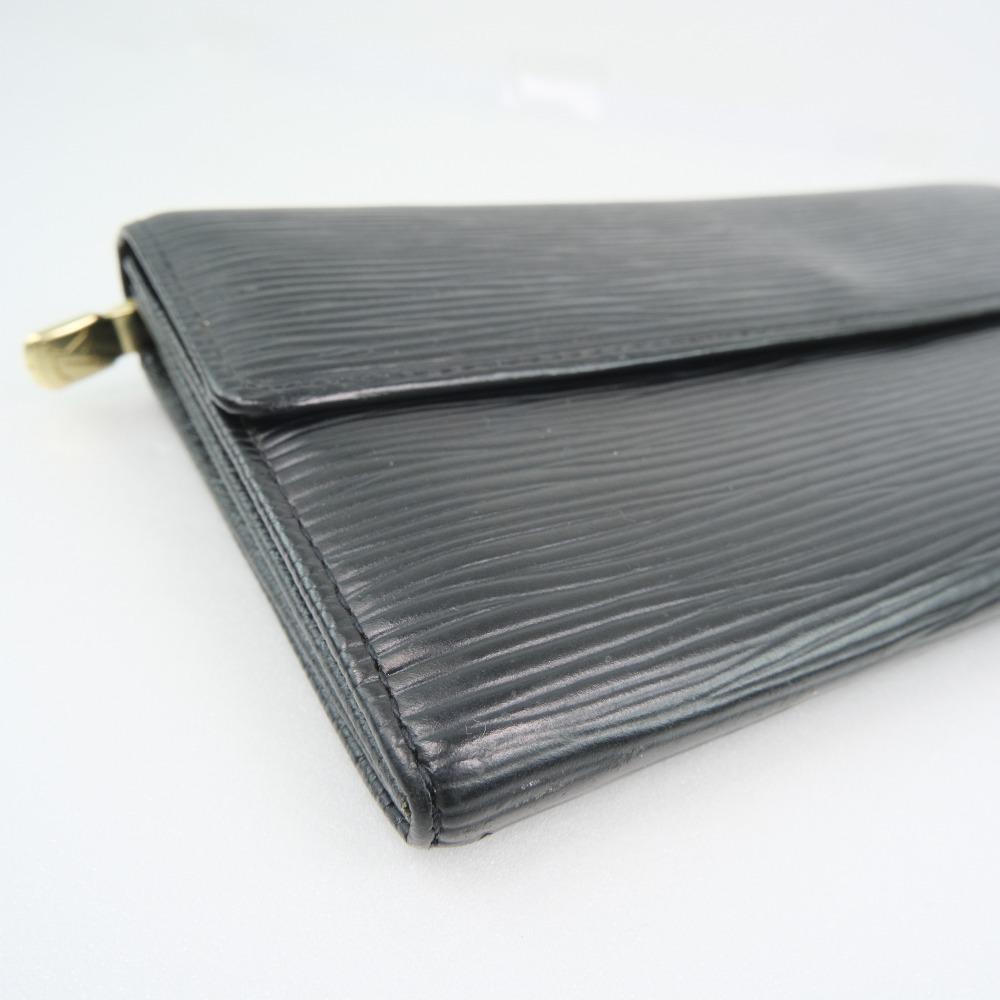 Louis Vuitton Black Leather Portefeuille Sarah wallet accessories