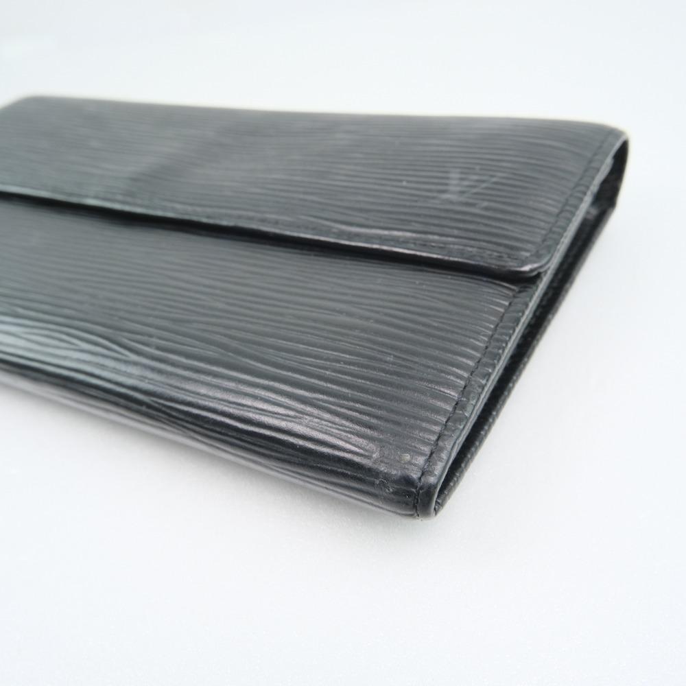 Louis Vuitton Black Leather Portefeuille Sarah wallet accessories
