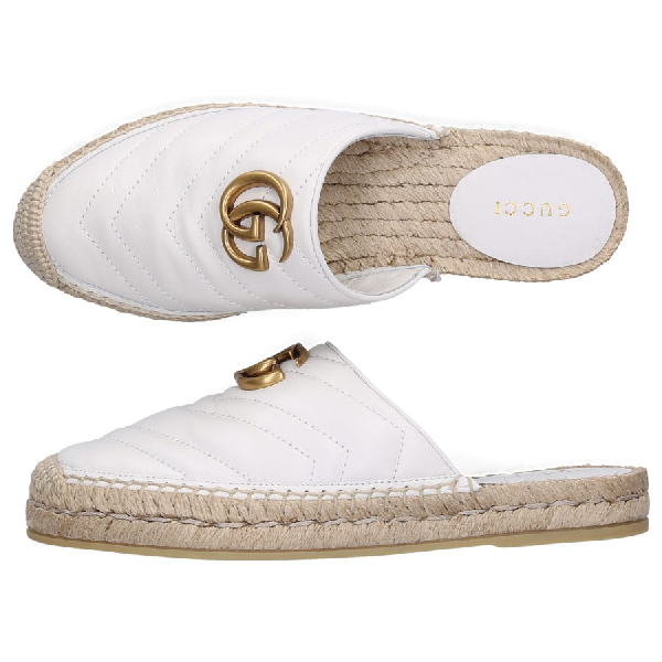 Gucci Leather Espadrille Sandal in White