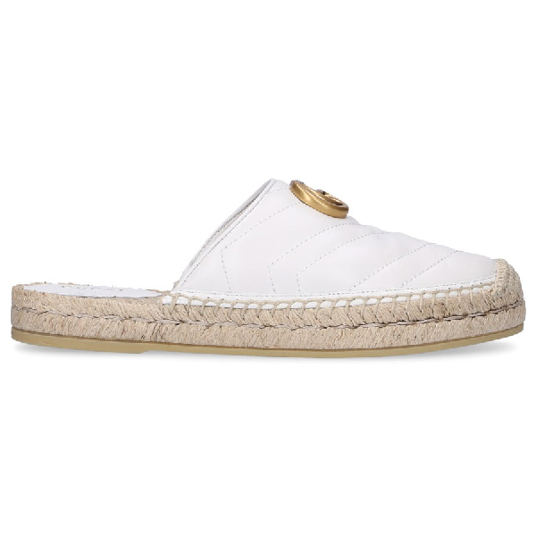 Gucci Leather Espadrille Sandal in White