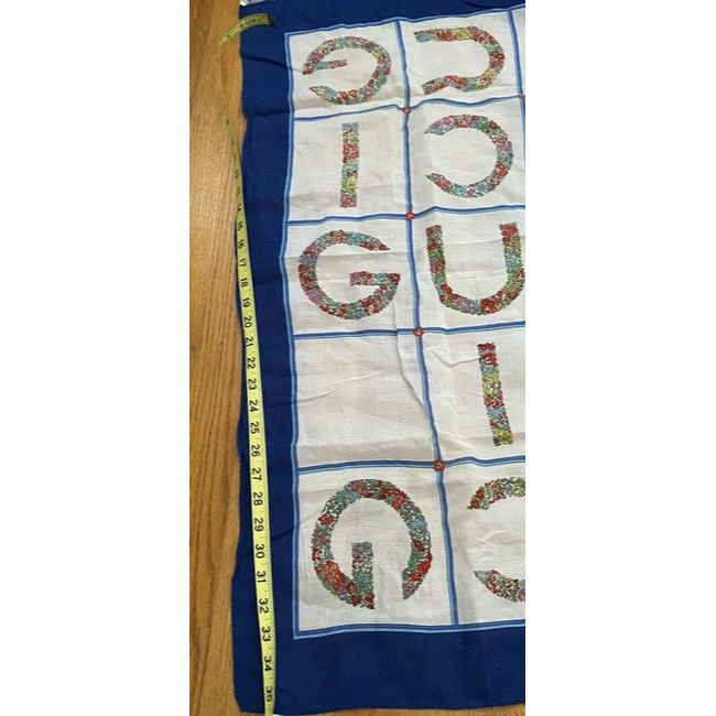 Gucci Colorful G Logo Floral Print Xl Cotton Scarf