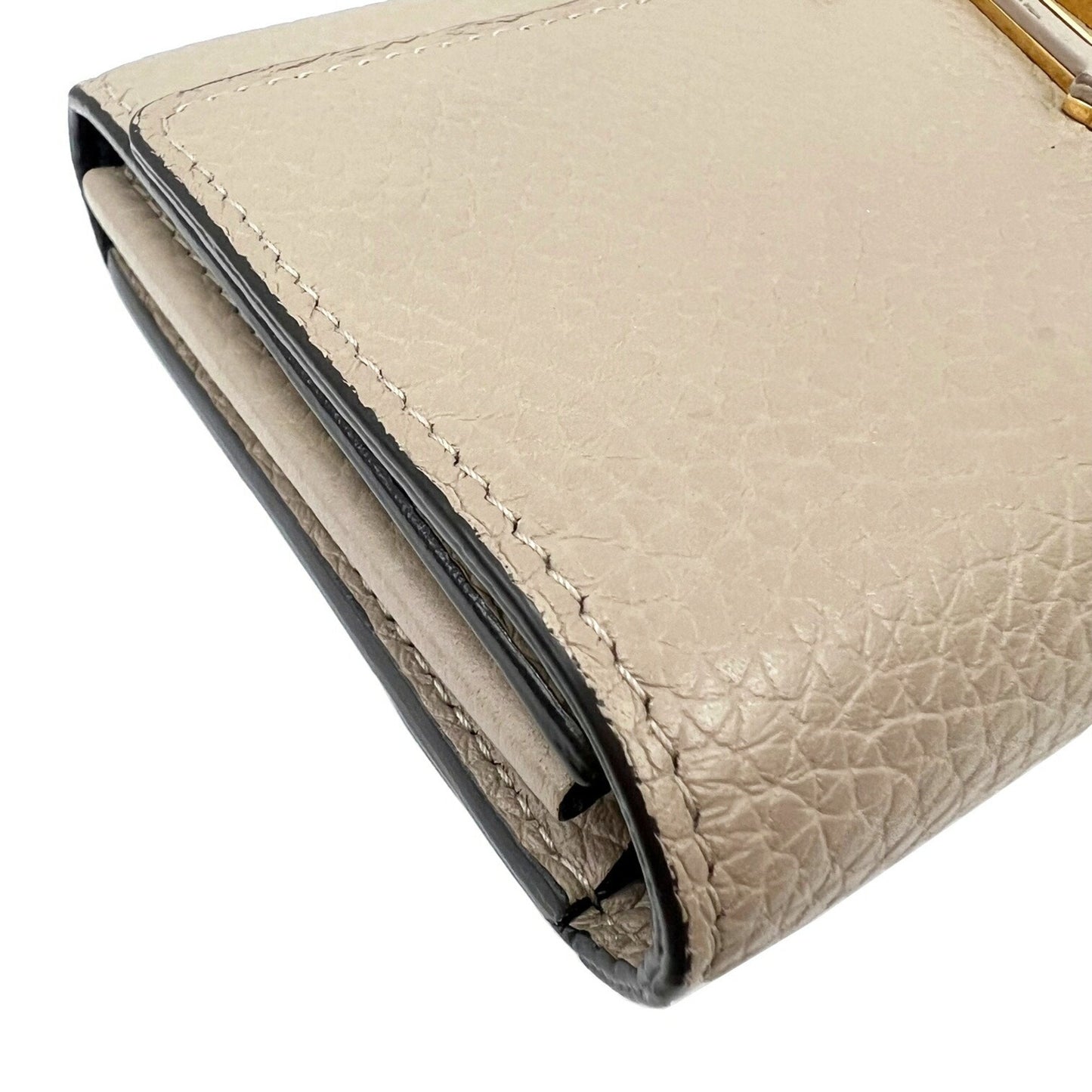 Louis Vuitton Beige Leather Portefeuille capucines wallet accessories