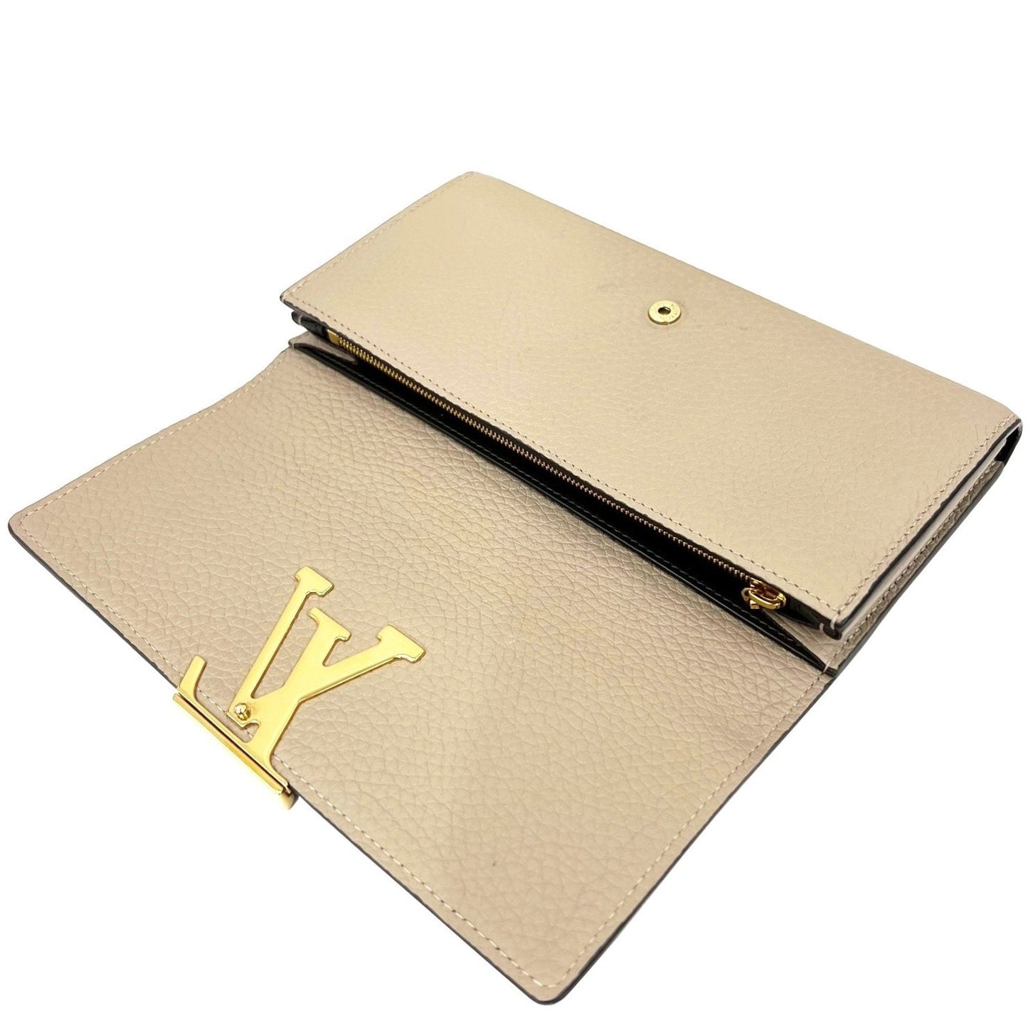 Louis Vuitton Beige Leather Portefeuille capucines wallet accessories