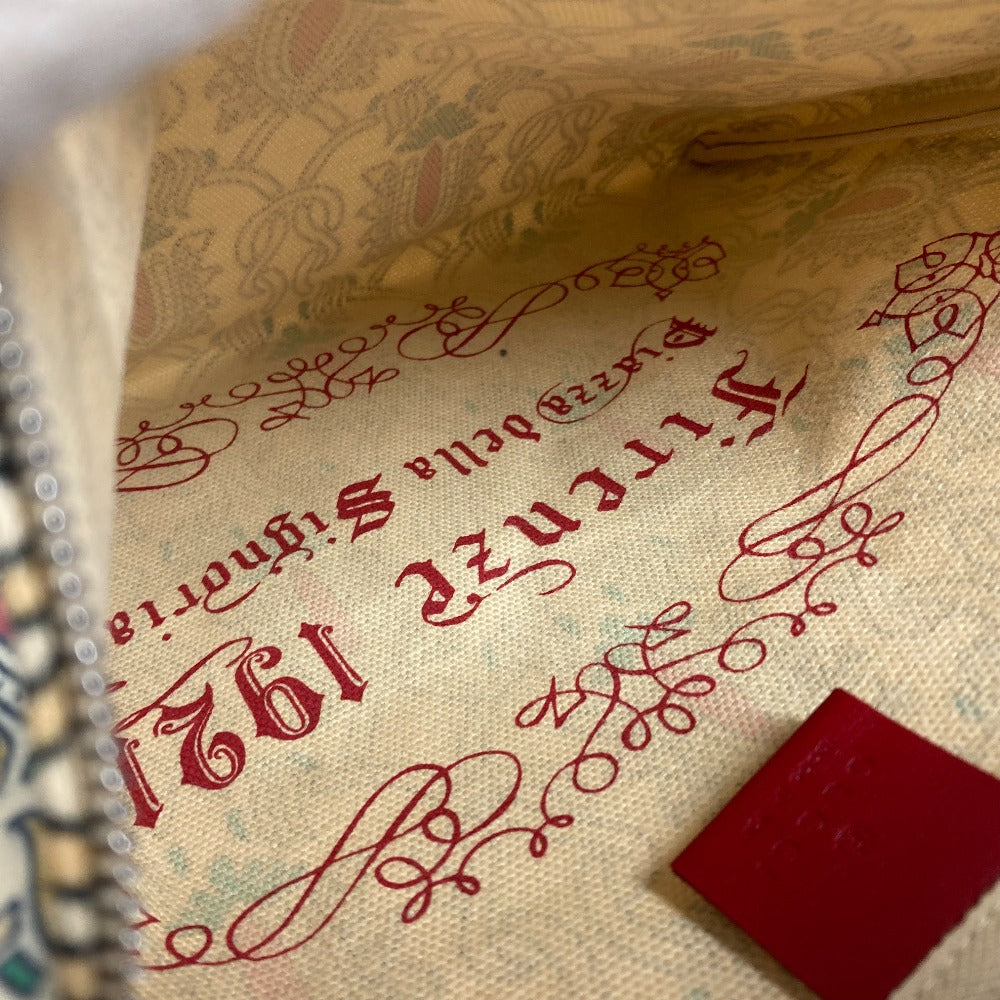 GUCCI Clutch bag Coated canvas Red Garden Women Used