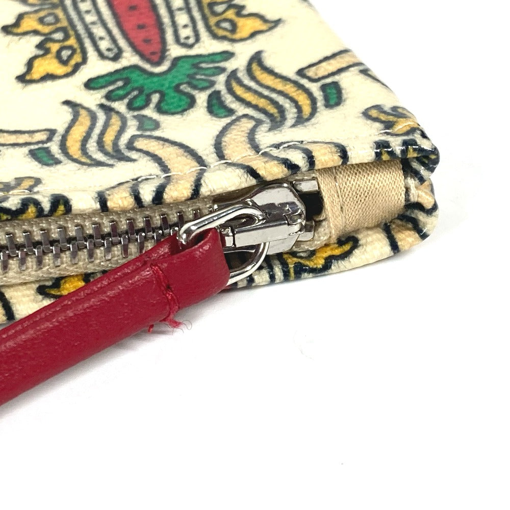 GUCCI Clutch bag Coated canvas Red Garden Women Used