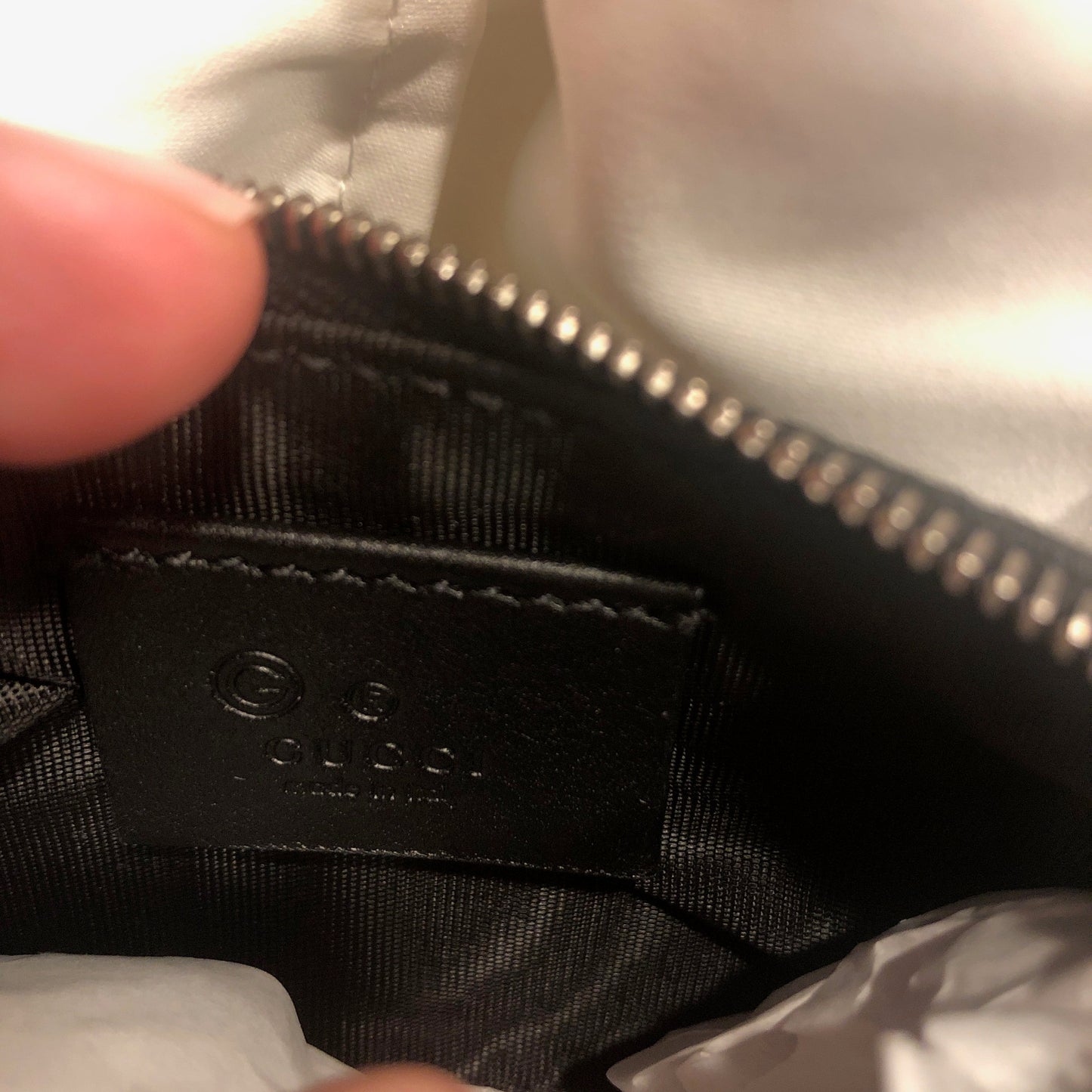 Gucci Microguccissima Small Zip Wallet with Key Ring in Black