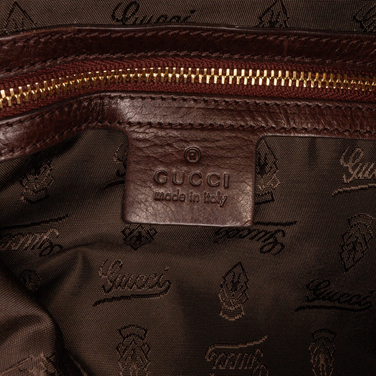 Gucci Hysteria Tortoise Shell Medium Brown Patent Leather