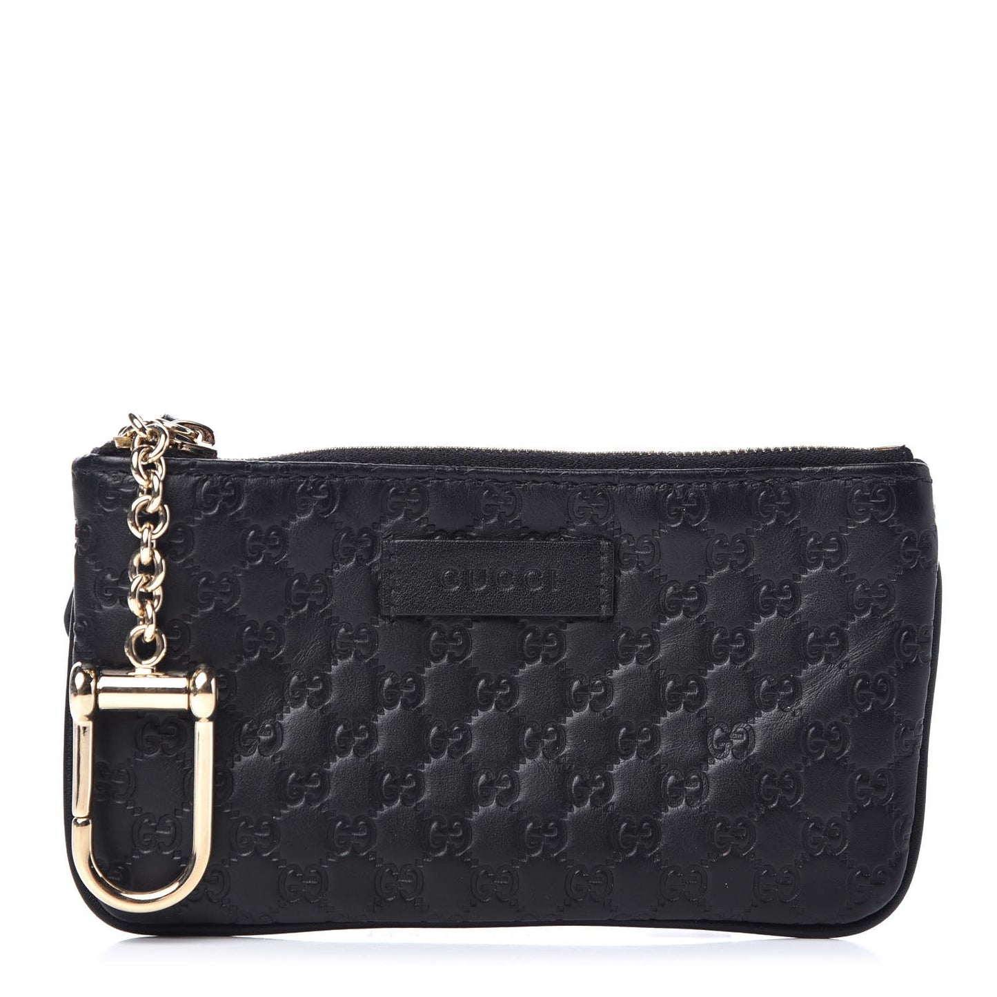 Gucci Microguccissima Key Chain Coin Pouch in Black