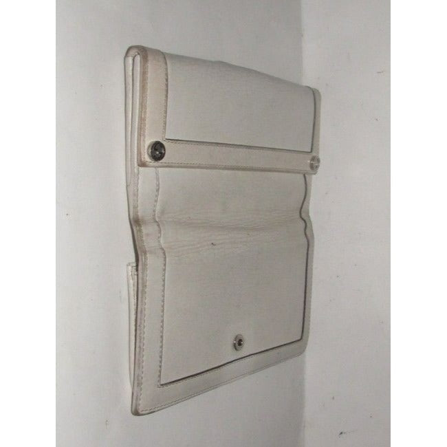 Gucci White Leather With Chrome Accents Vintage Wallet