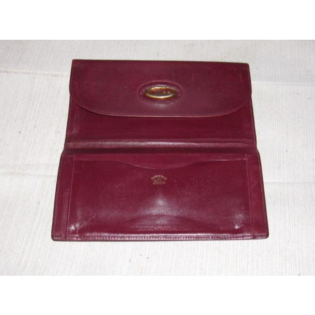 Gucci Super Soft Burgundy Leather With Gold Hardware Vintage Wallet