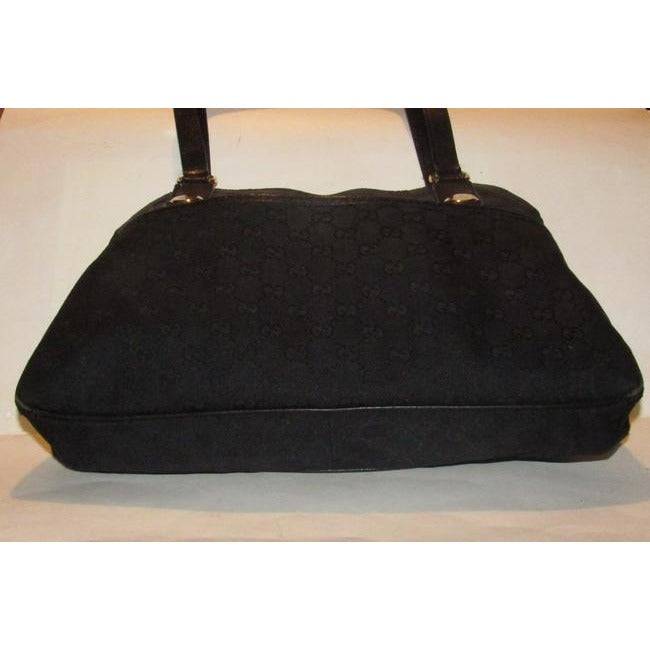 Gucci Vintage Pursesdesigner Purses Black Leather And Gg Leather Satchel