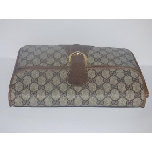Gucci Vintage Pursesdesigner Purses Brown Large G Logo Print Coated Canvas And Brown Leather Shoulde