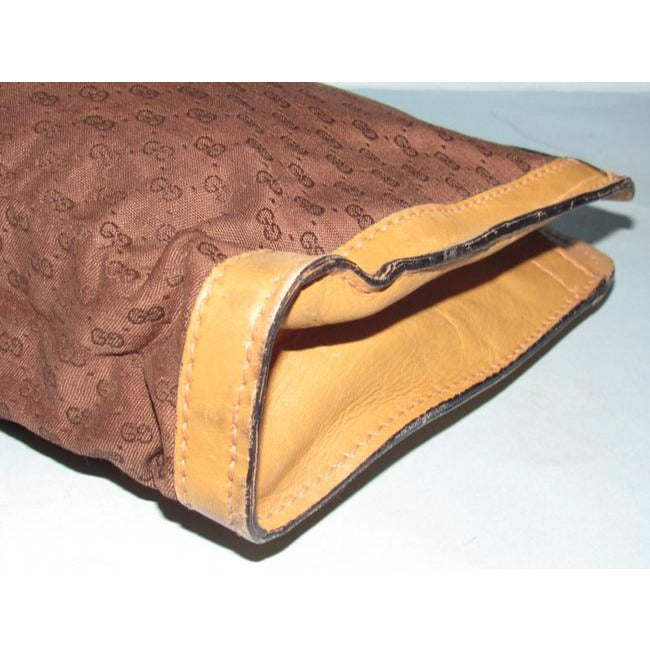 Gucci Vintage Pursesdesigner Purses Btrown Small G Logo Print Fabric And Camel Leather Jacquard Canv