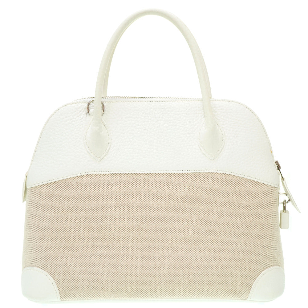 HERMES Handbag Toile H, Taurillon Clemence white Bored 31