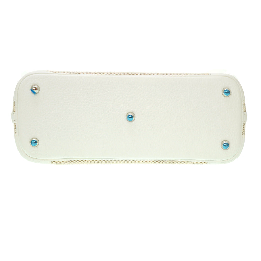 HERMES Handbag Toile H, Taurillon Clemence white Bored 31