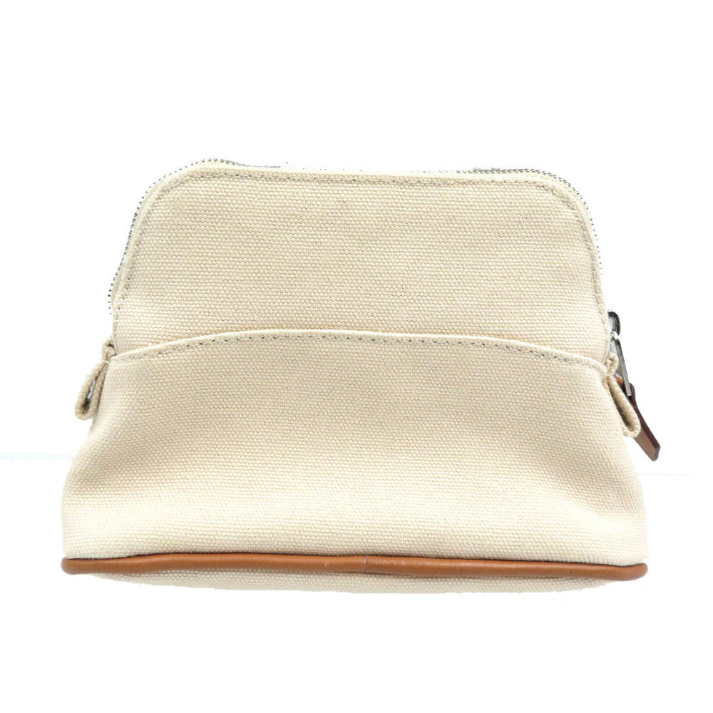 HERMES Pouch canvas natural Bored pouch Women Used