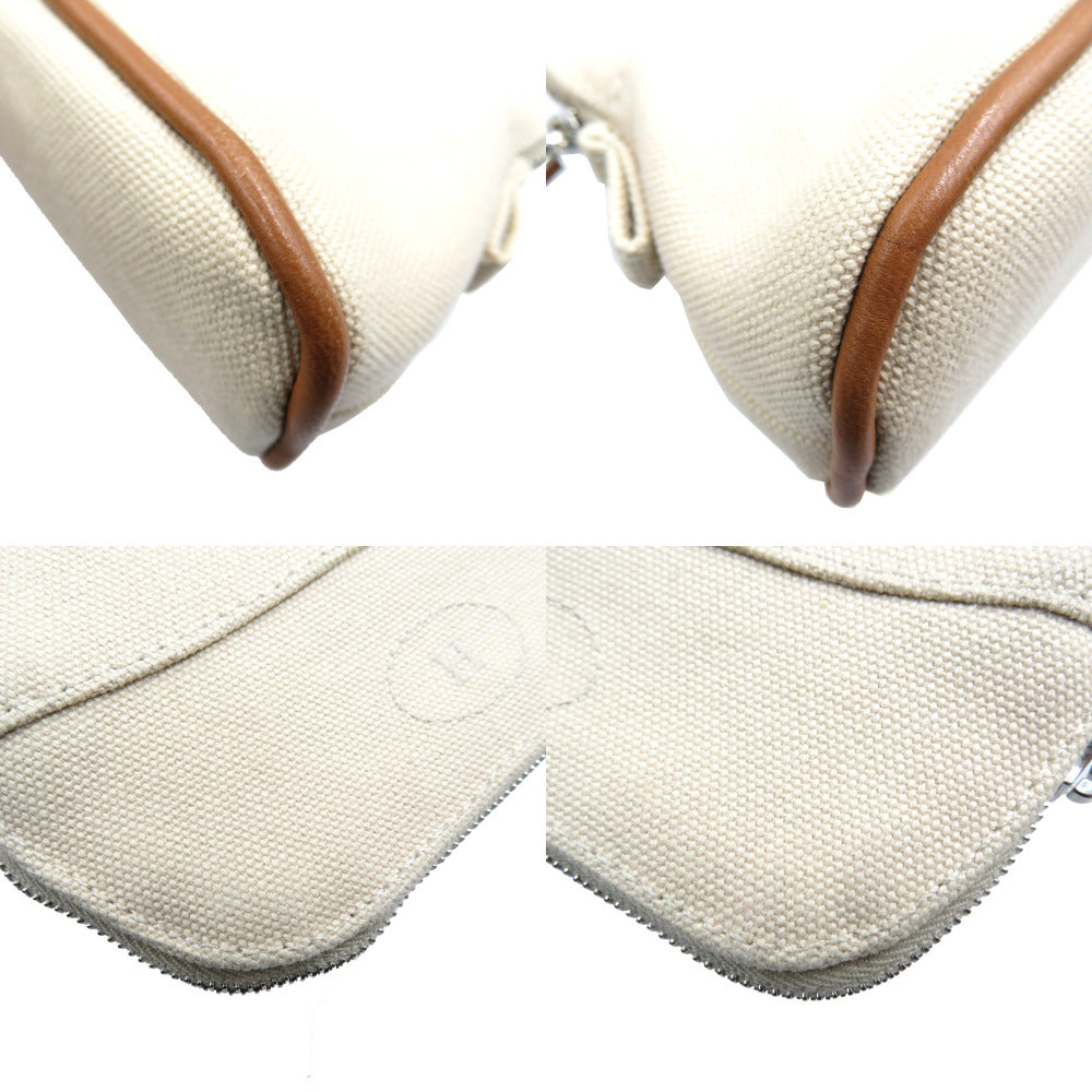 HERMES Pouch canvas natural Bored pouch Women Used