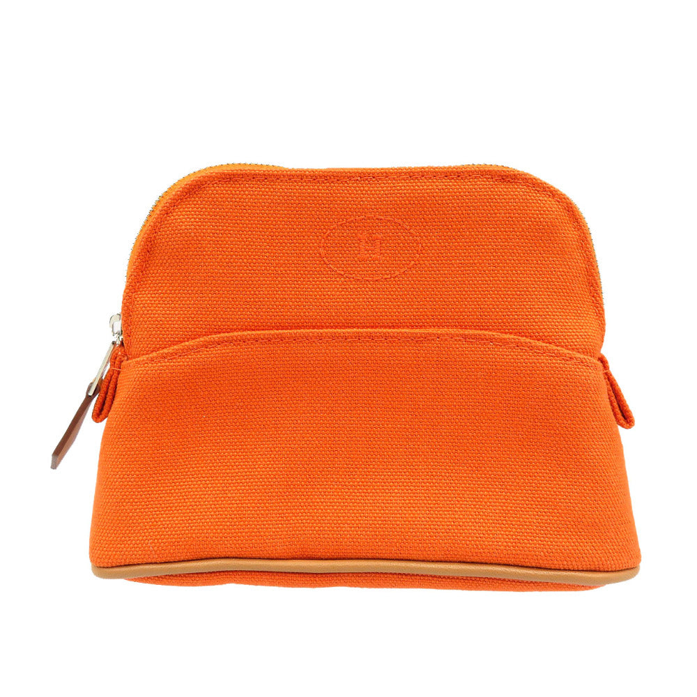 HERMES Pouch canvas Orange Bored pouch Women Used