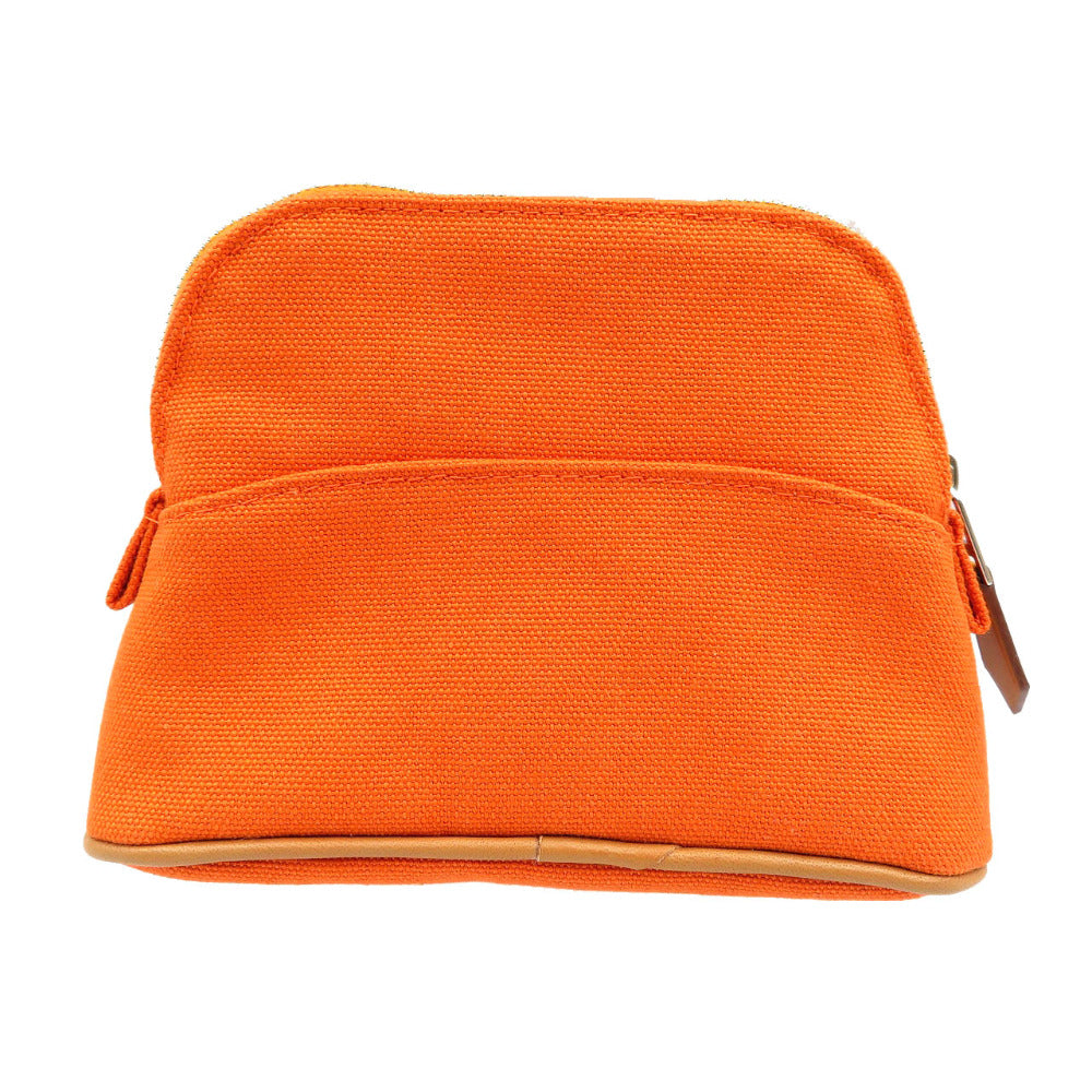HERMES Pouch canvas Orange Bored pouch Women Used