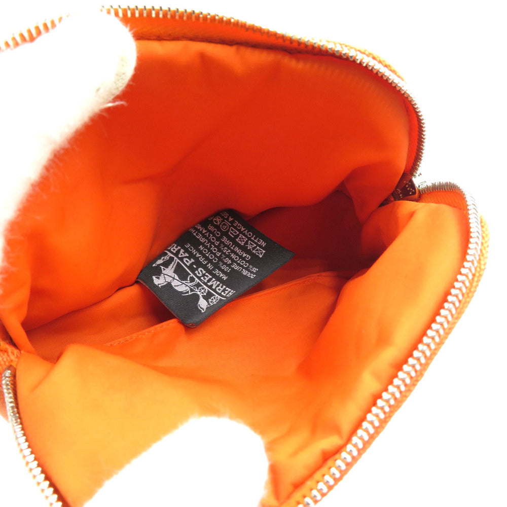 HERMES Pouch canvas Orange Bored pouch Women Used