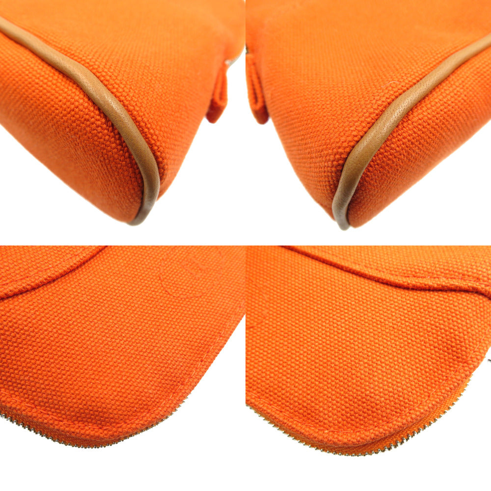 HERMES Pouch canvas Orange Bored pouch Women Used
