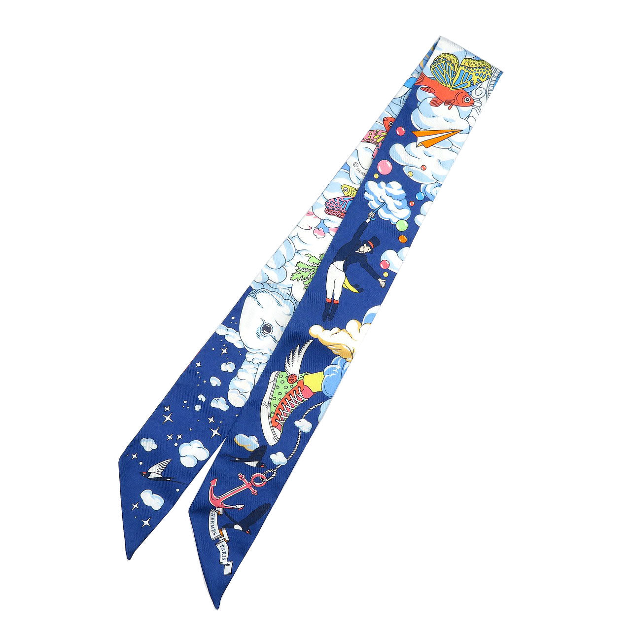HERMES scarf silk Marin Twilly