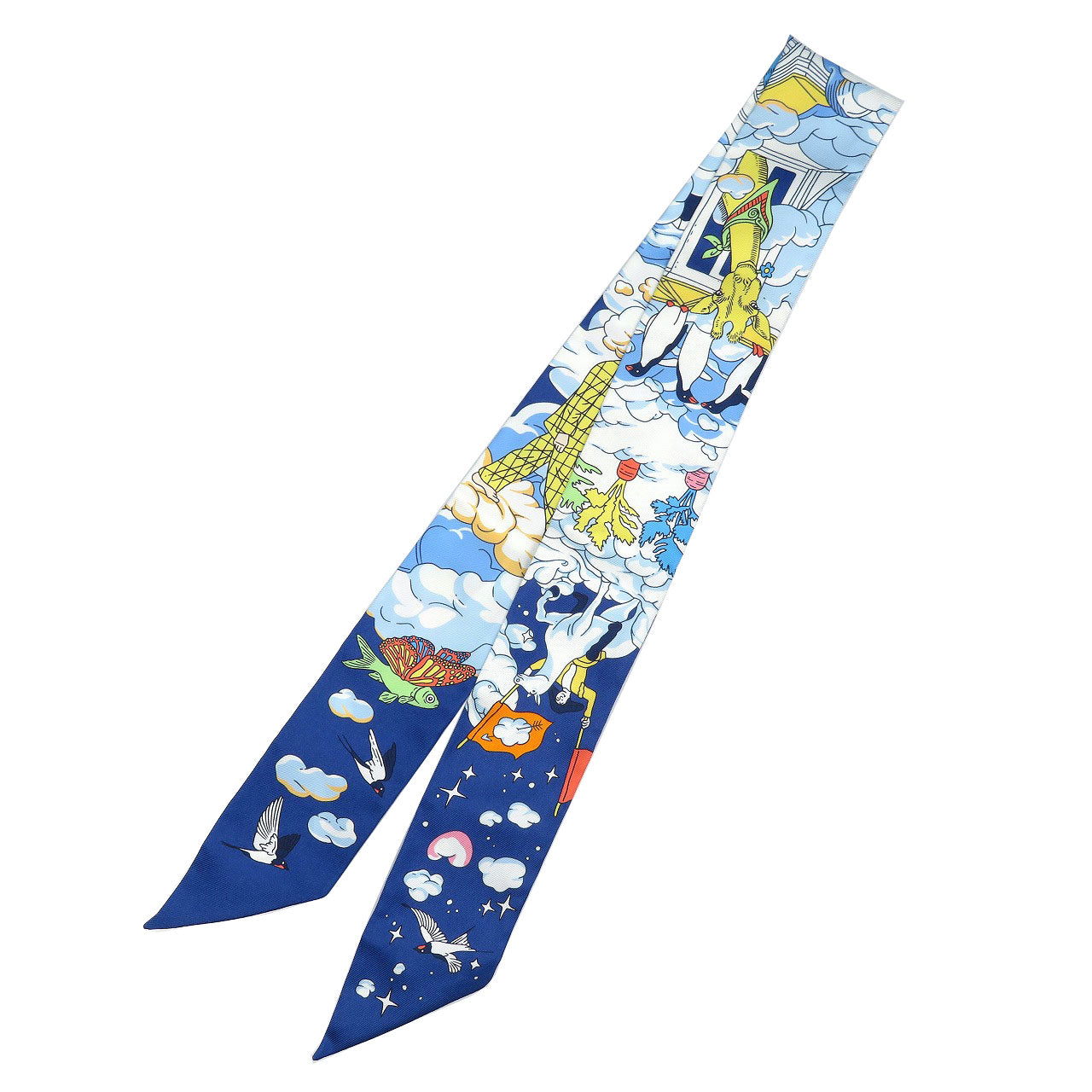 HERMES scarf silk Marin Twilly