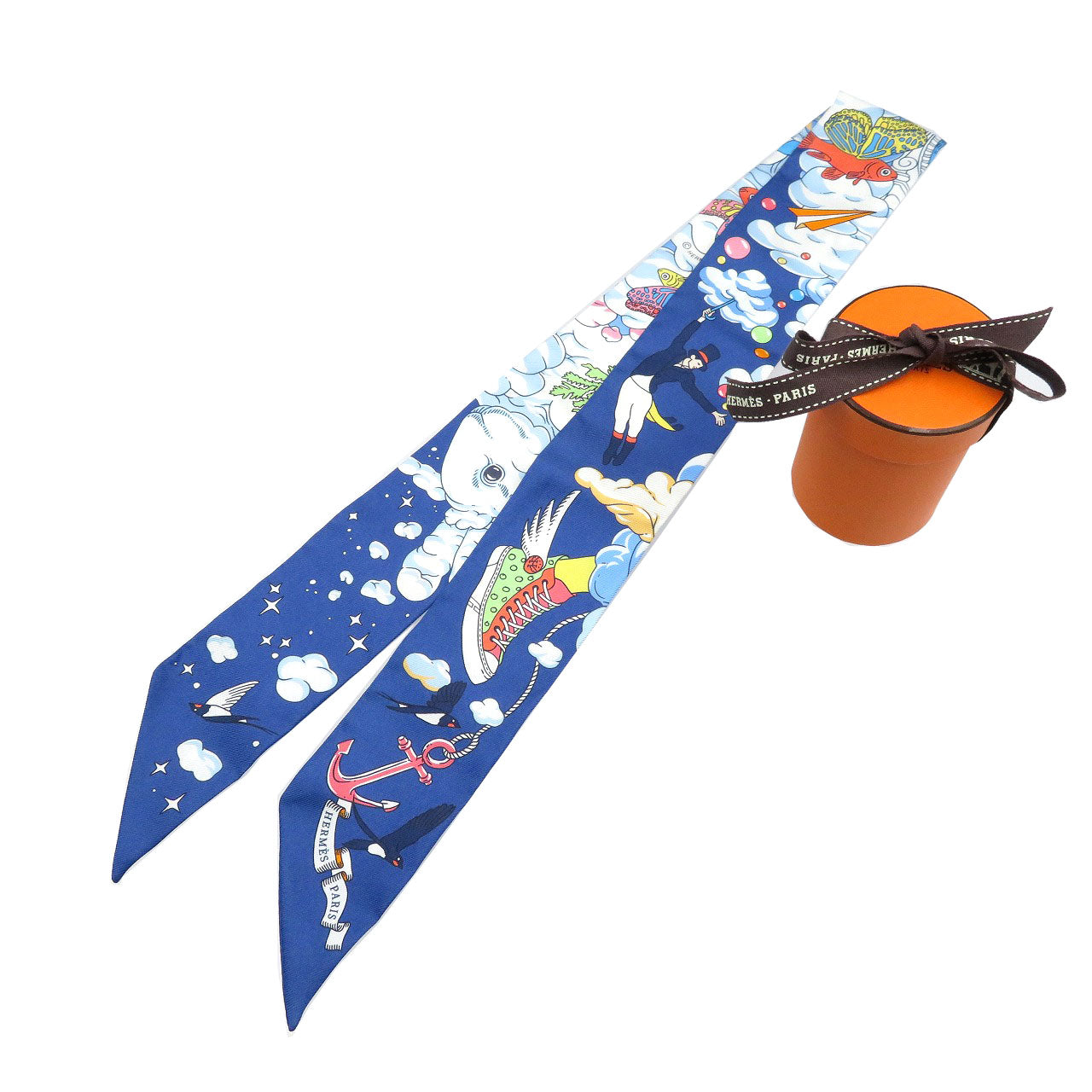 HERMES scarf silk Marin Twilly