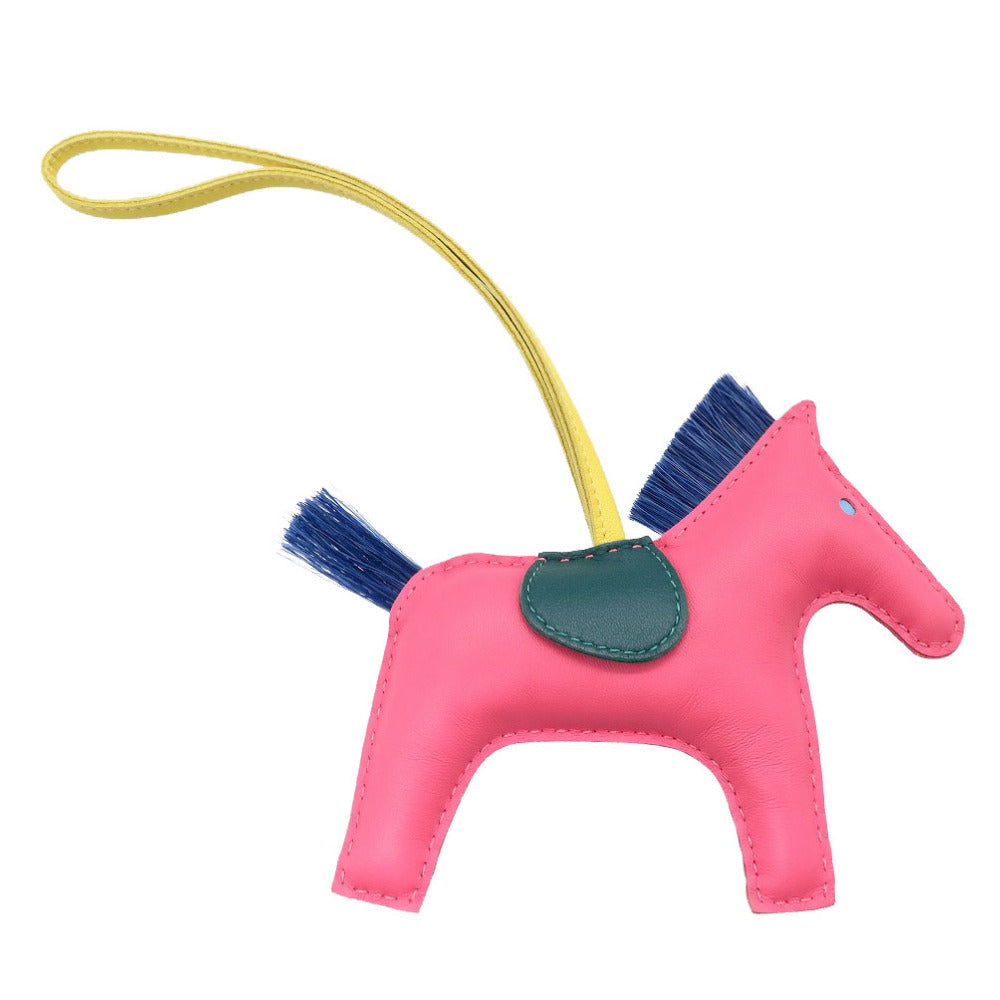 HERMES key ring leather Rose azare Rodeo MM