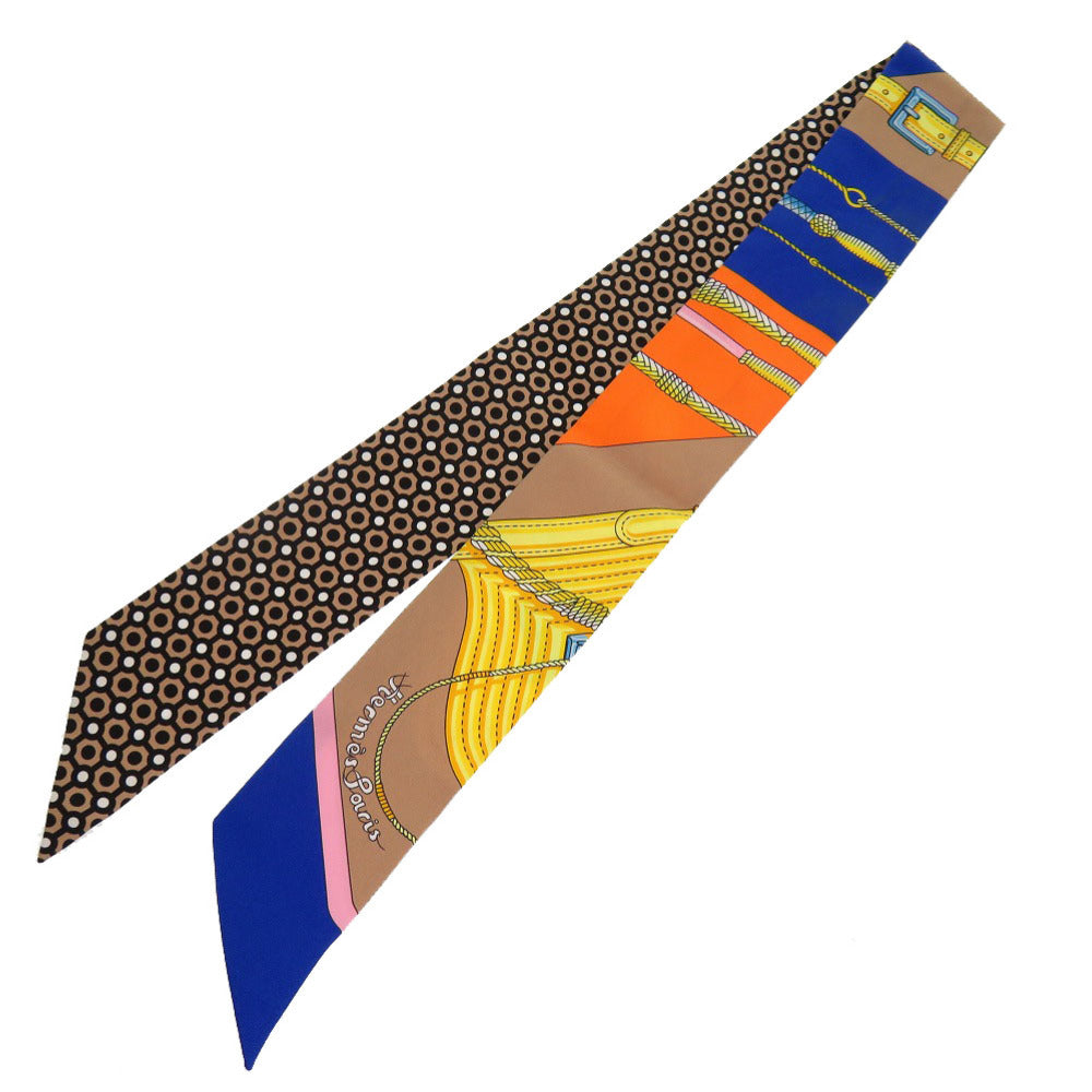 HERMES scarf silk Blue Roy Twilly Click Clack Modern Cannage