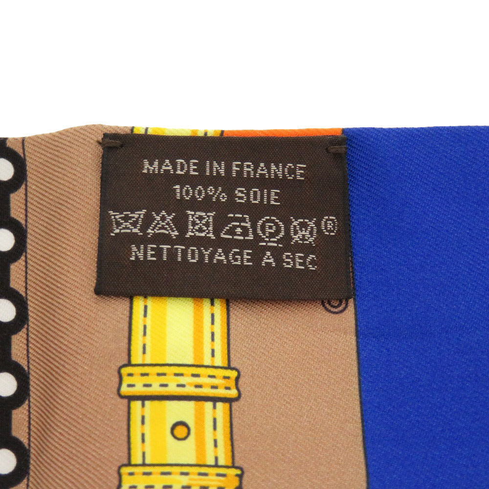 HERMES scarf silk Blue Roy Twilly Click Clack Modern Cannage