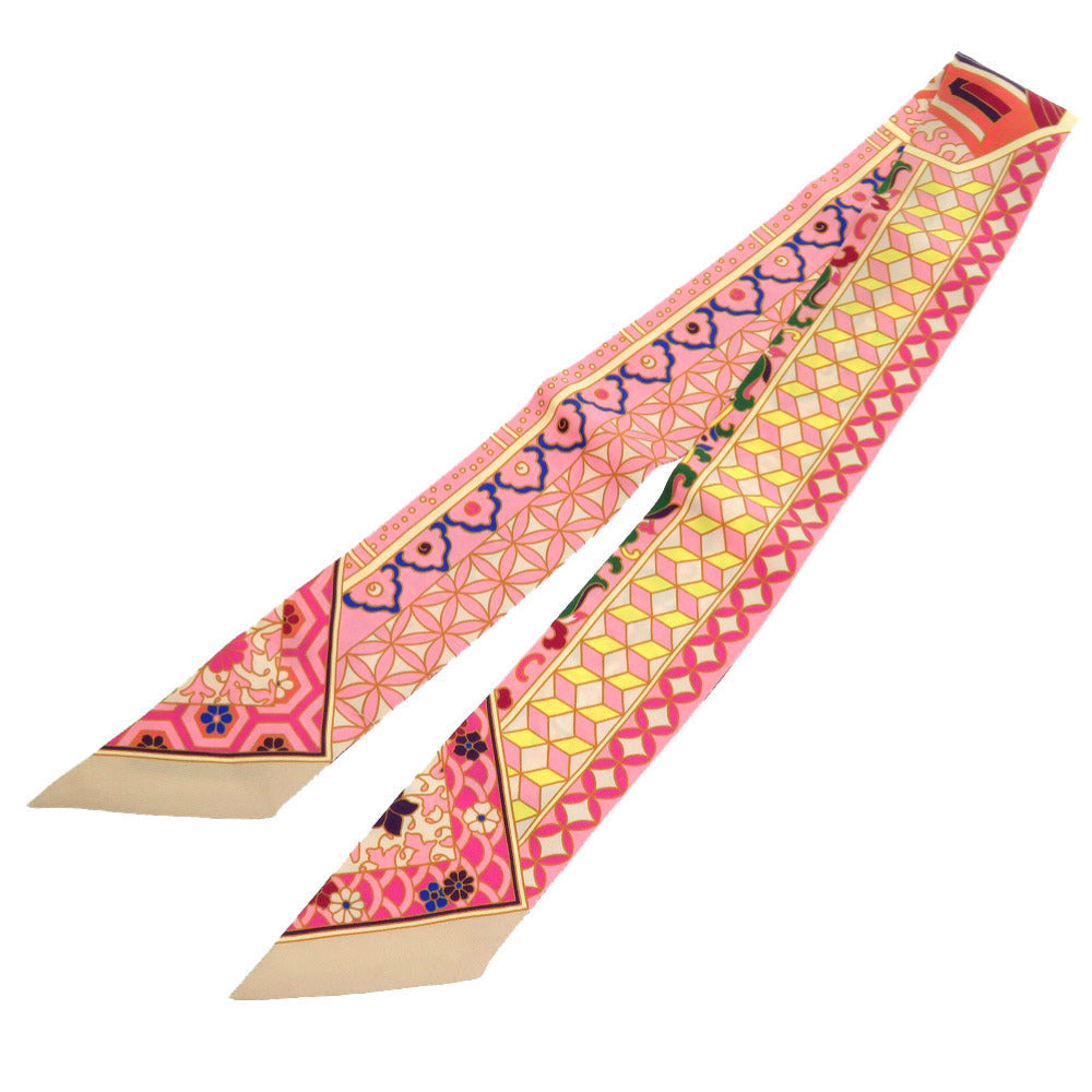 HERMES scarf silk pink Twilly Royal Collection