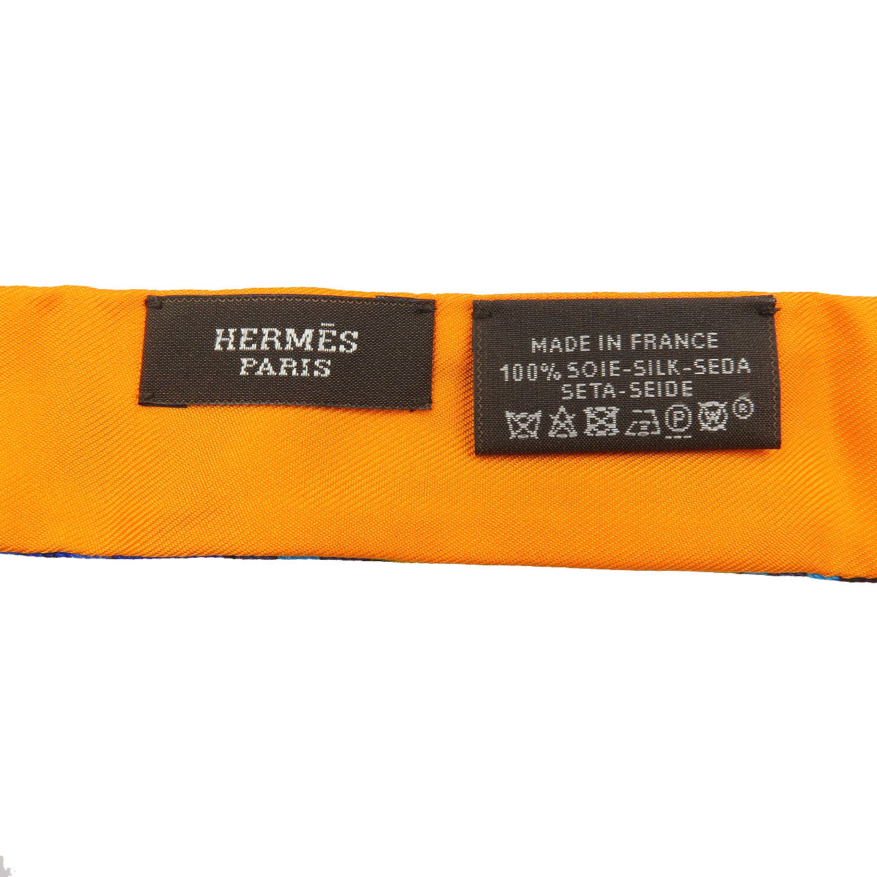 HERMES scarf silk Orange Twilon