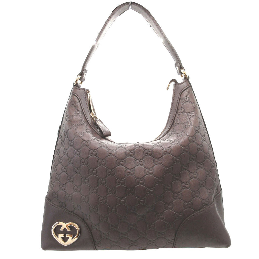 GUCCI Shoulder Bag 257070 leather Brown Lovely Guccisima Women Used