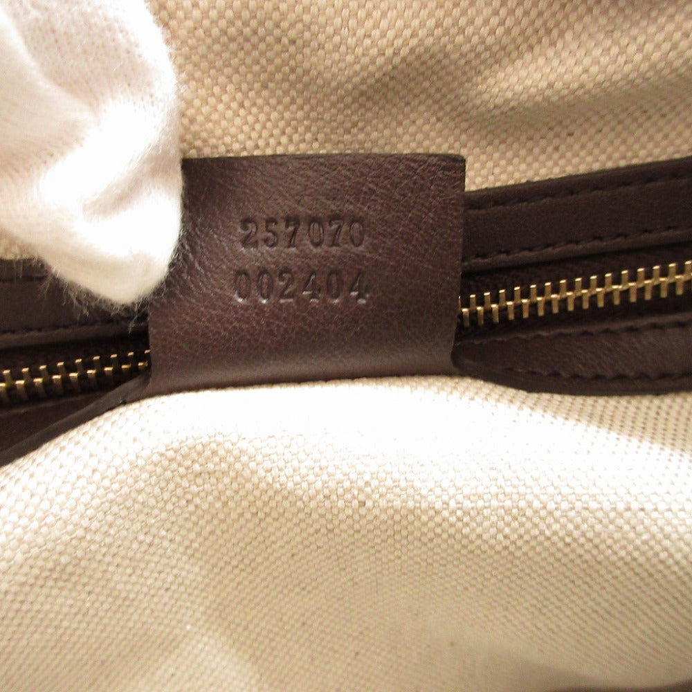GUCCI Shoulder Bag 257070 leather Brown Lovely Guccisima Women Used