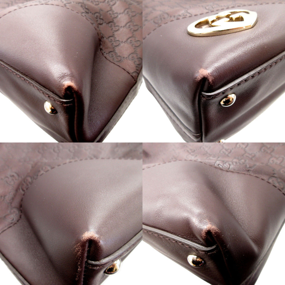 GUCCI Shoulder Bag 257070 leather Brown Lovely Guccisima Women Used