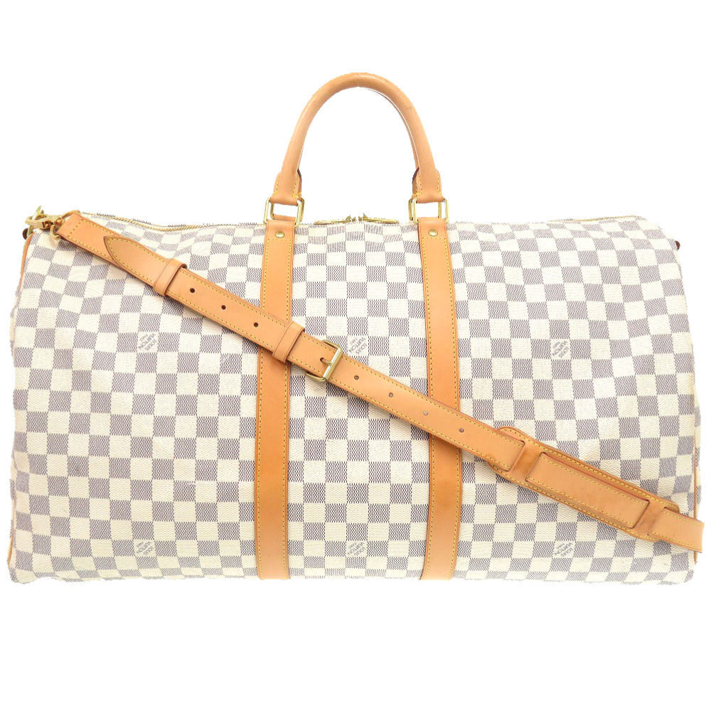 LOUIS VUITTON Boston Duffel bag N41429 Damier Azur Canvas white Keepall bandouliere55
