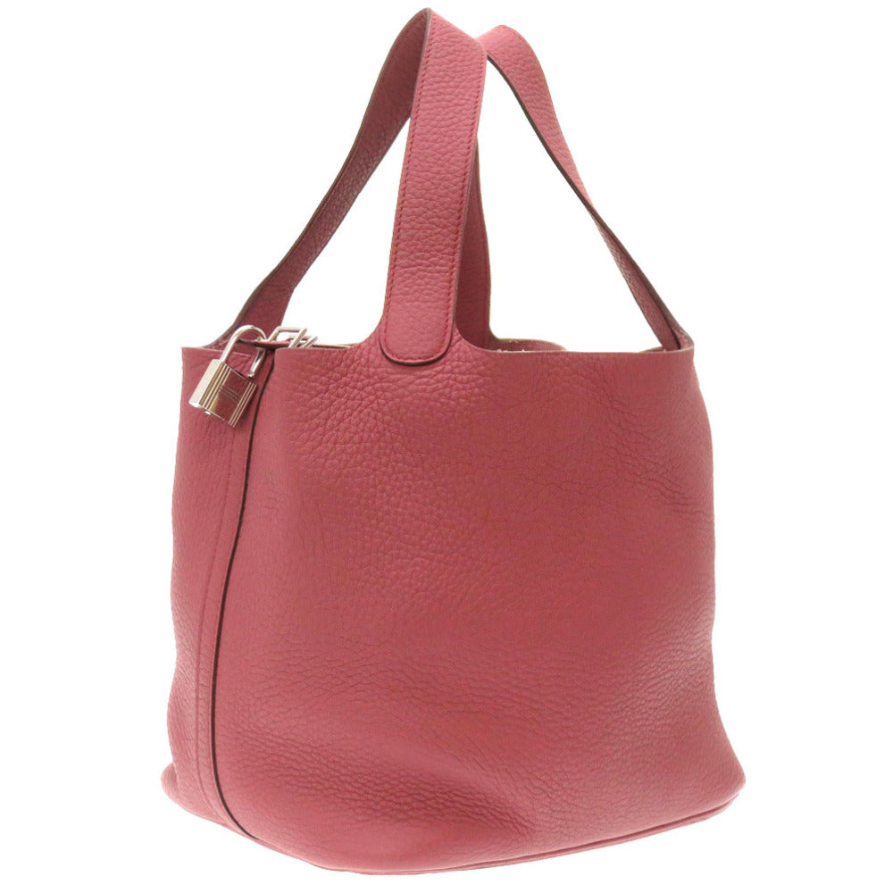 HERMES Handbag Taurillon Clemence Rosewood Pico Tan Lock MM