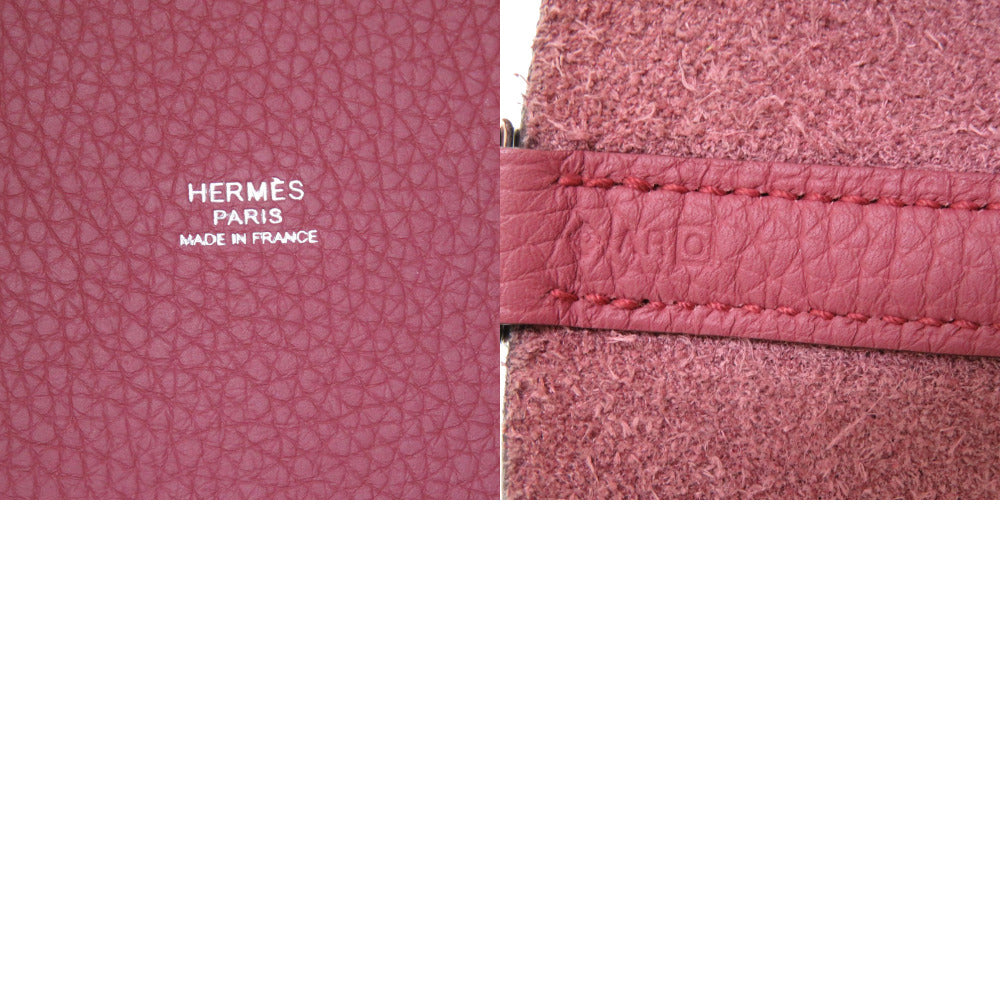 HERMES Handbag Taurillon Clemence Rosewood Pico Tan Lock MM