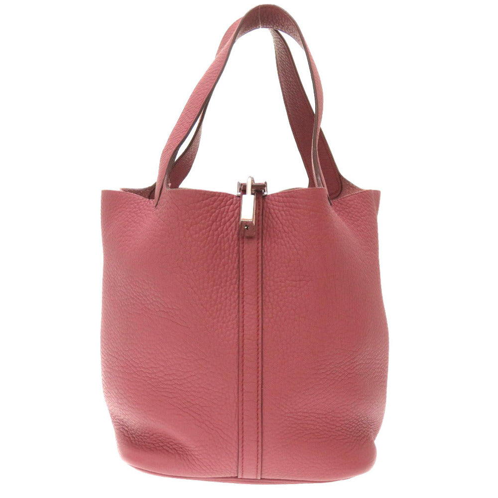 HERMES Handbag Taurillon Clemence Rosewood Pico Tan Lock MM
