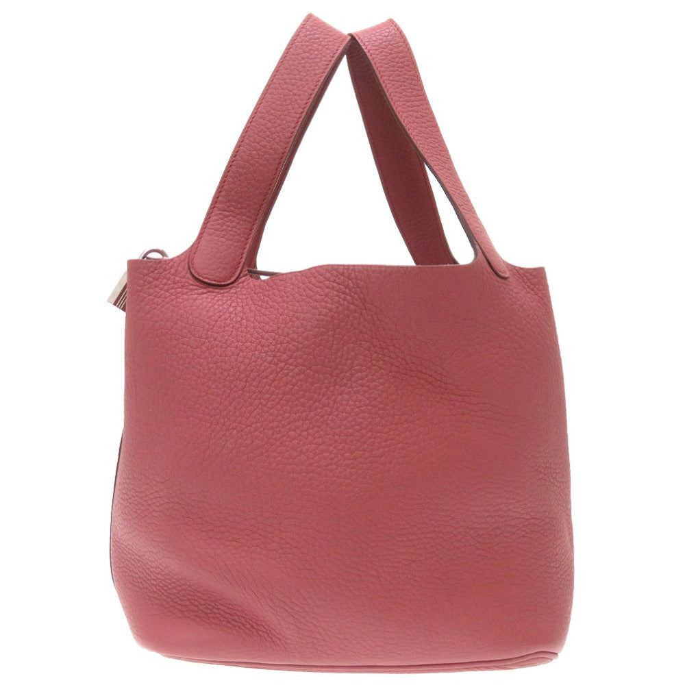 HERMES Handbag Taurillon Clemence Rosewood Pico Tan Lock MM