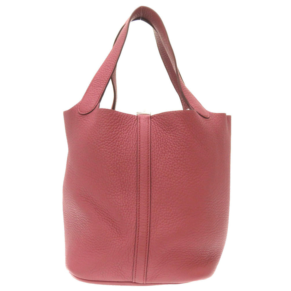 HERMES Handbag Taurillon Clemence Rosewood Pico Tan Lock MM