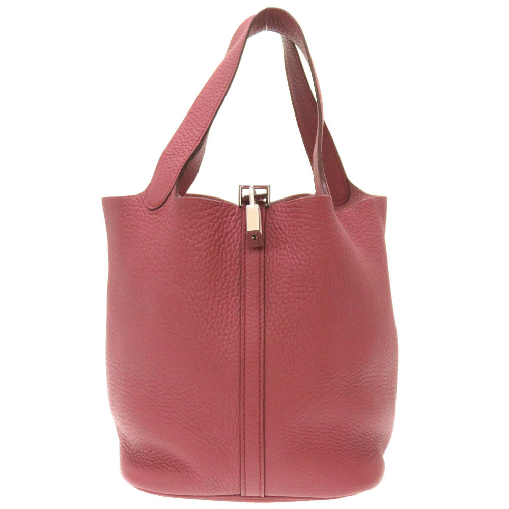 HERMES Handbag Taurillon Clemence Rosewood Pico Tan Lock MM