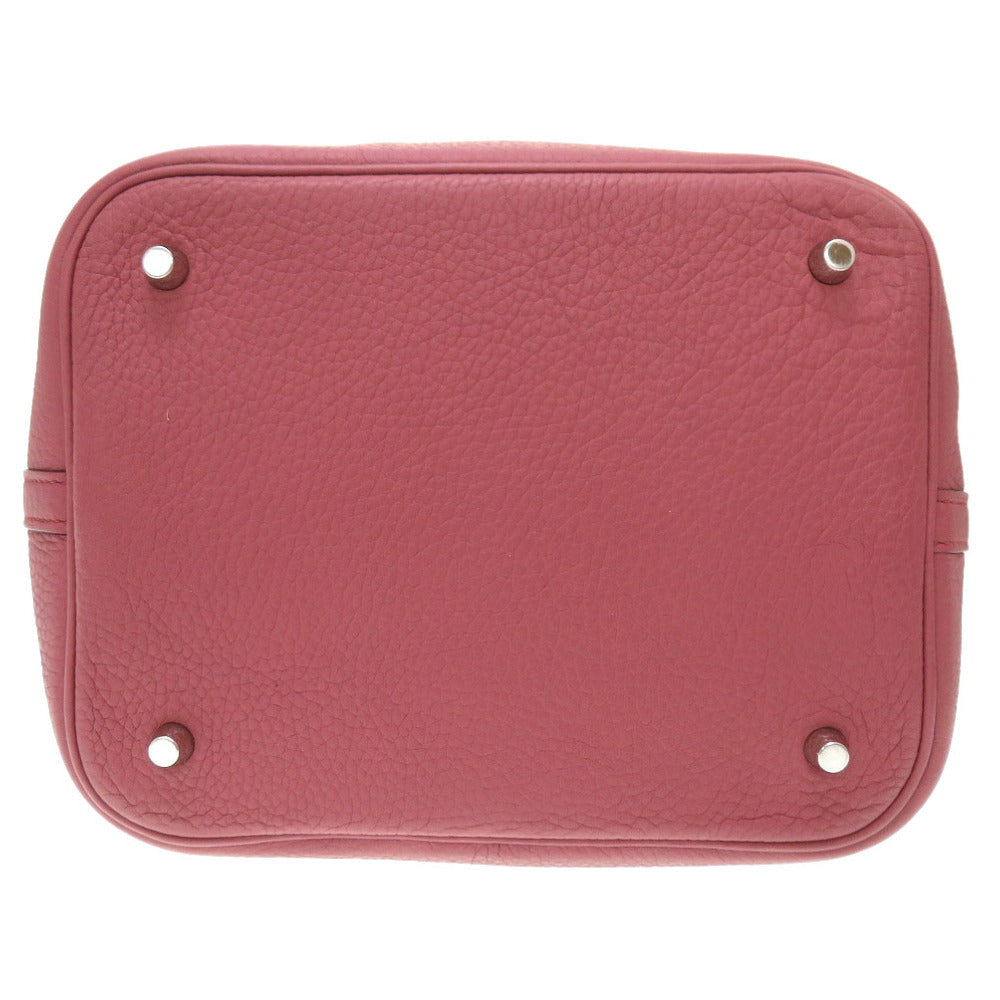 HERMES Handbag Taurillon Clemence Rosewood Pico Tan Lock MM
