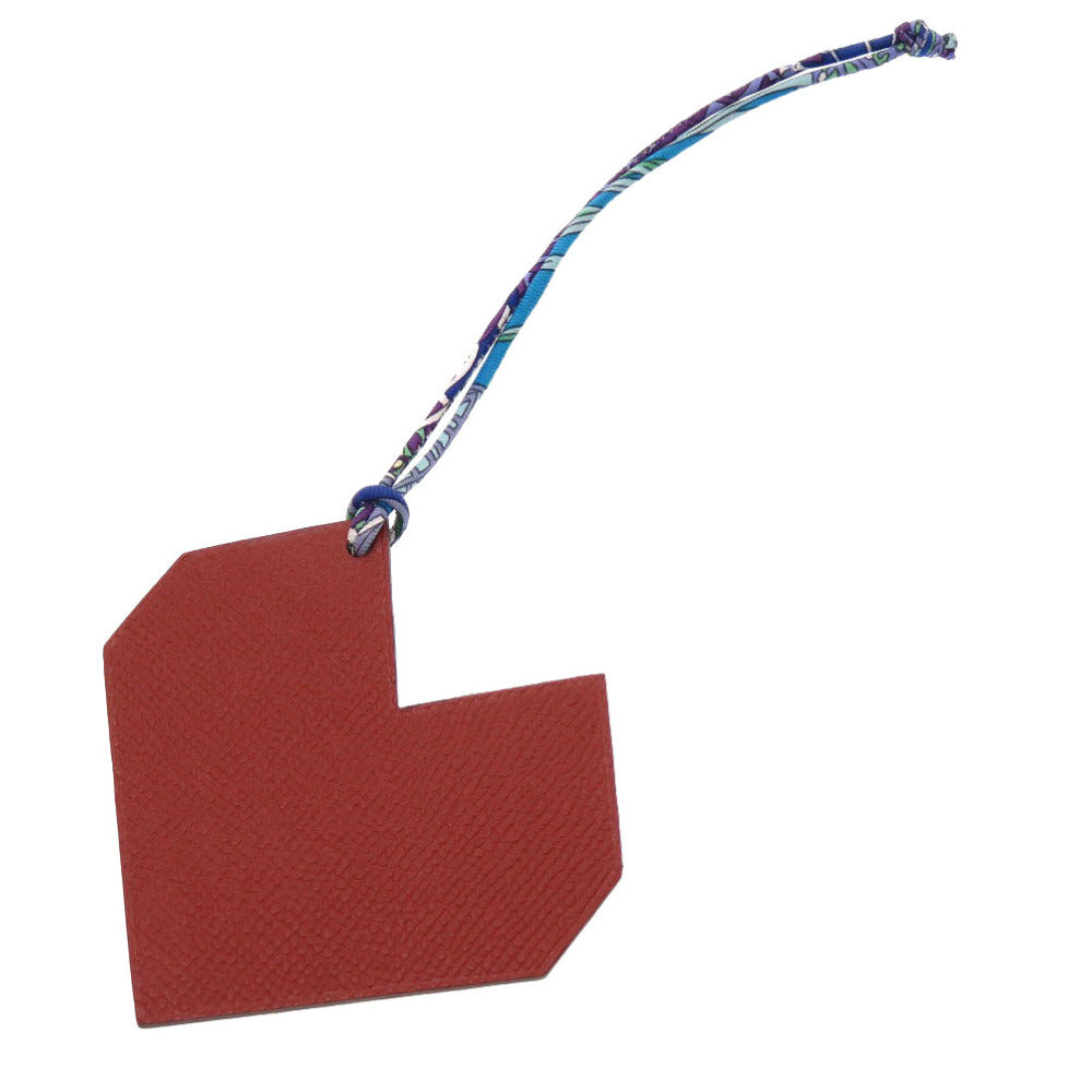 HERMES key ring Togo Brick Petite Ash Heart