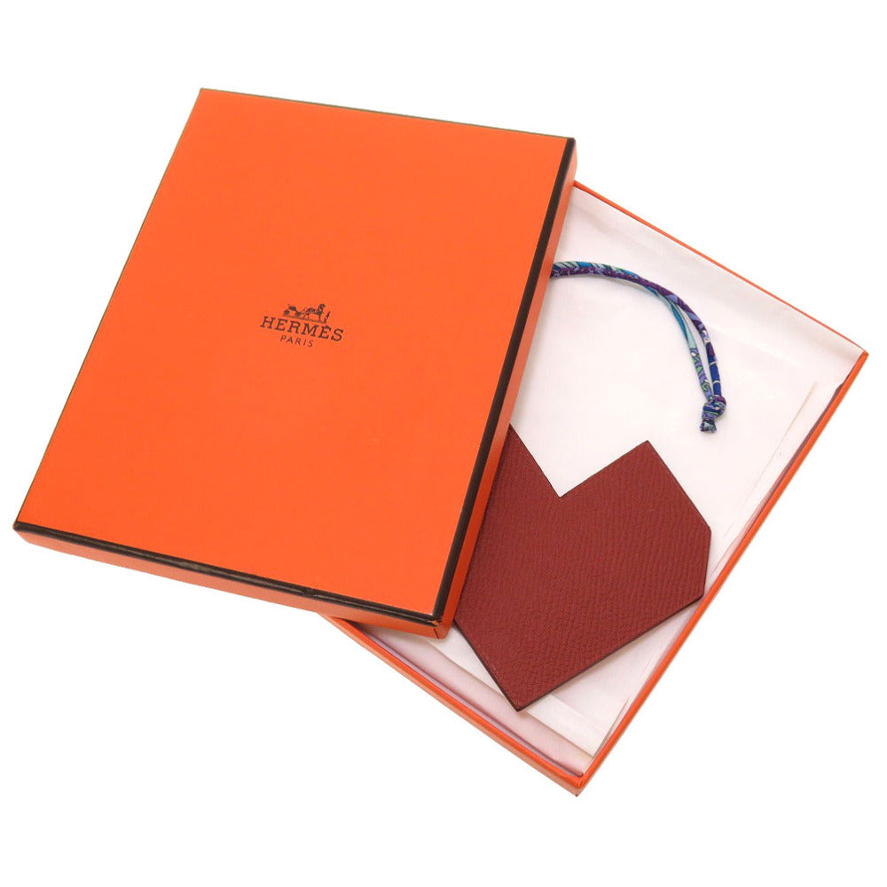HERMES key ring Togo Brick Petite Ash Heart