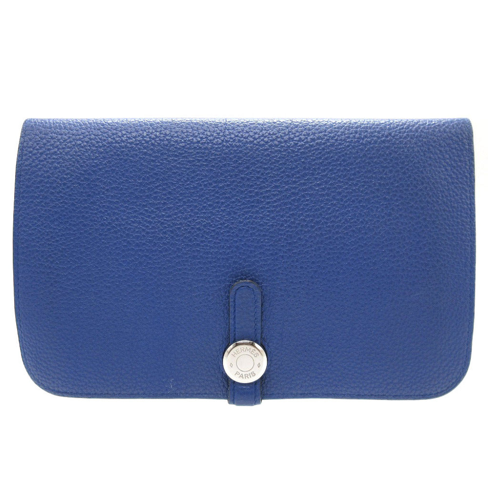 HERMES Long Wallet Purse Togo Blue Electric Dogon GM Women(Unisex) Used