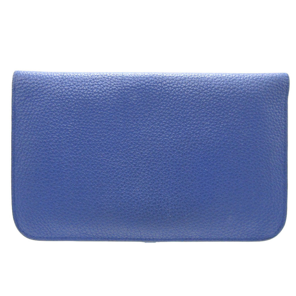 HERMES Long Wallet Purse Togo Blue Electric Dogon GM Women(Unisex) Used